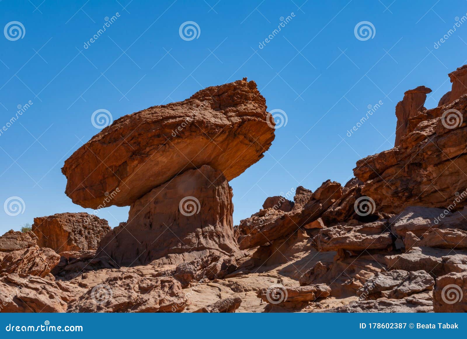 非洲乍得恩内迪沙漠蘑菇状砂岩塔 库存图片. 图片 包括有 腐蚀, 侵蚀, 山脉, 形成, 高潮, 表单 - 178602399