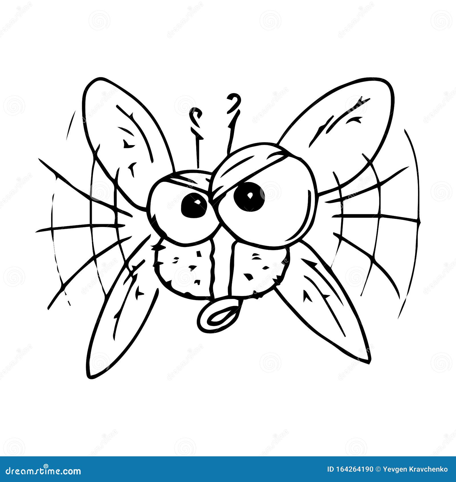 思想泡泡卡通苍蝇插画图片素材_ID:164582504-Veer图库