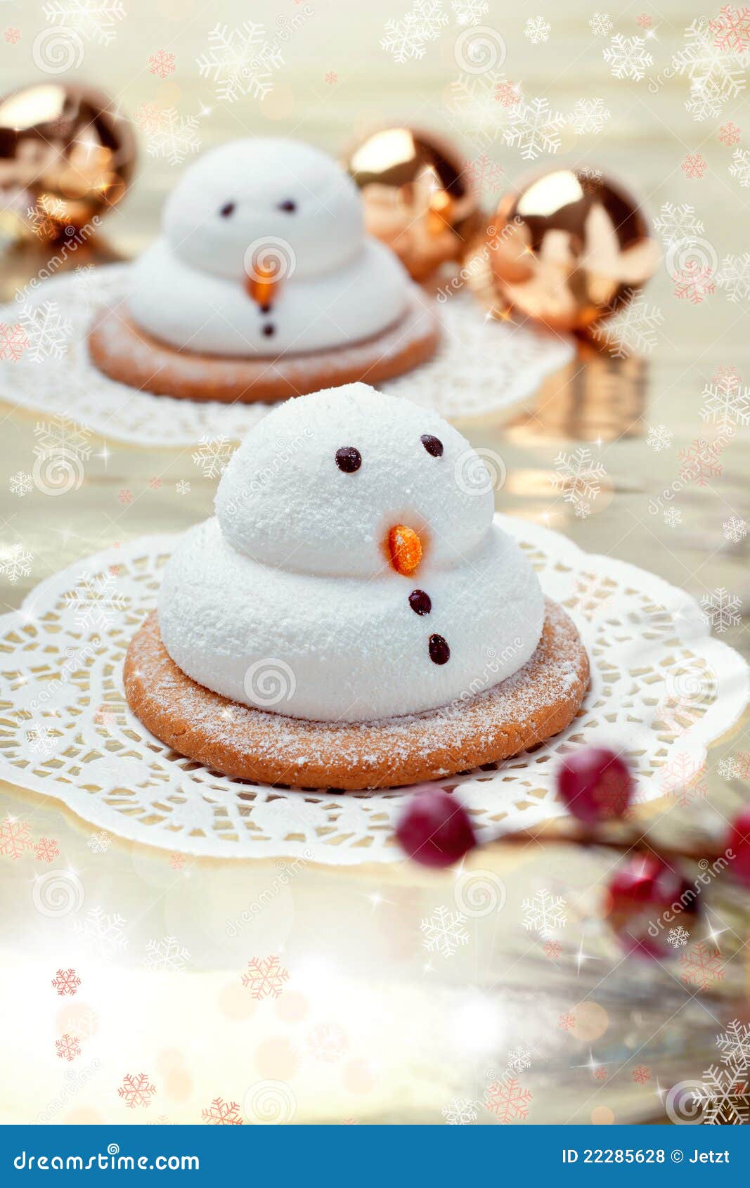 圣诞纸杯蛋糕上印着可爱的雪人插画图片素材_ID:420929554-Veer图库