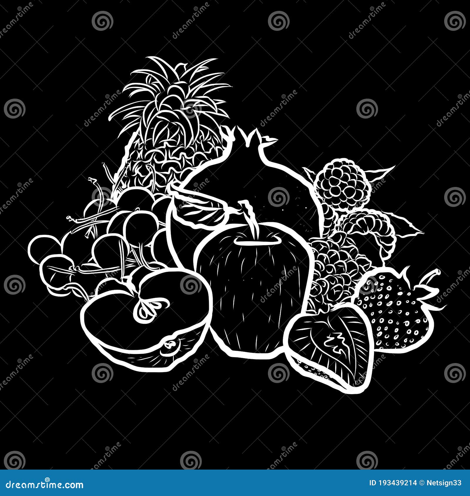 黑白苹果水果素描线艺术矢量插画图片素材_ID:312209085-Veer图库