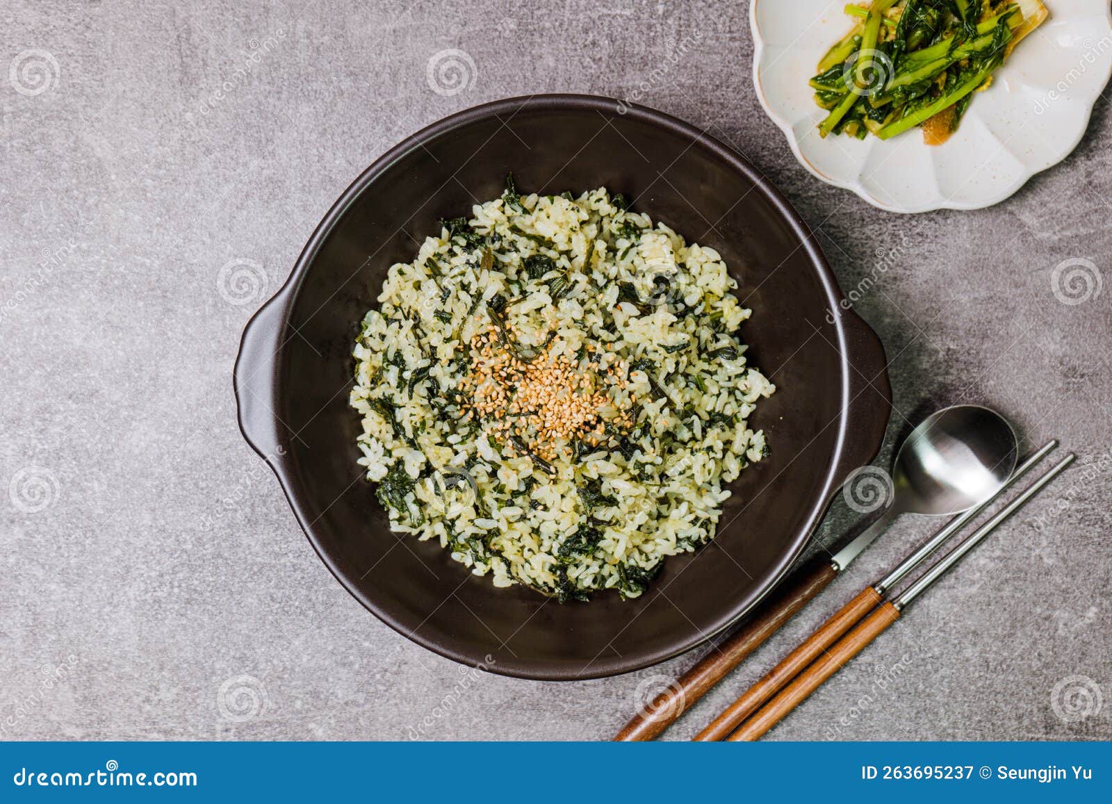 Gondeurenamulbap, Korean Style Thistle Rice Stock Image Image of